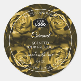 Etiquetas de produto Floral Rosas Amarelos castanh
