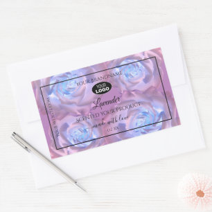 Etiquetas de produto Floral Rosas azuis roxos com