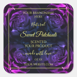 Etiquetas de produto Floral Rosas de Flor Púrpura