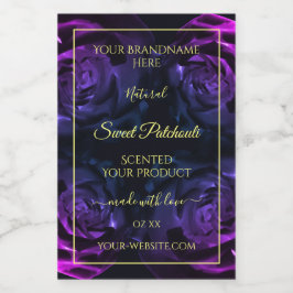 Etiquetas de produto Floral Rosas de Flor Púrpura