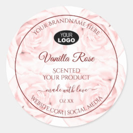 Etiquetas de produto Floral Rosas de Rosas claro c