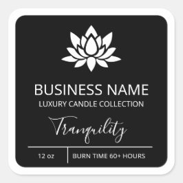 Etiquetas de produto para a vela de soja preta de