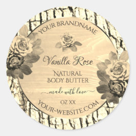 Etiquetas de produto para Rosas de grão de madeira