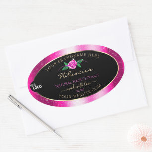 Etiquetas de produto preto-cola cor-de-rosa Logoti
