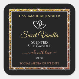 Etiquetas de Produto Preto com Quadro de Largura D