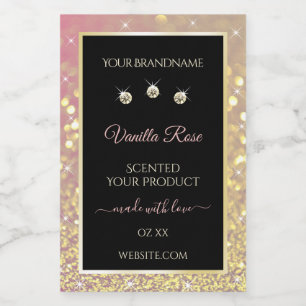Etiquetas de produto preto Dourado, cor-de-rosa, l
