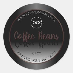 Etiquetas de produto preto e branco Logotipo de qu