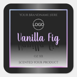 Etiquetas de produto preto e branco Logotipo de qu