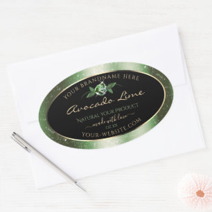 Etiquetas de produto preto e verde escuro Elegante