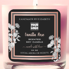 Etiquetas de produto preto Logotipo personalizado