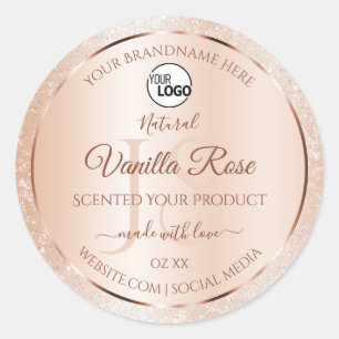 Etiquetas de produto Rosa do Pastel Iniciais Adici