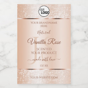 Etiquetas de produto Rosa do Pastel Iniciais Adici