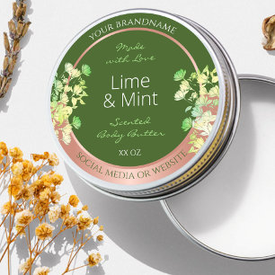 Etiquetas de produto verde florestal com Rosa Dour