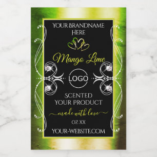 Etiquetas de produto verde shimmery Torres de logo