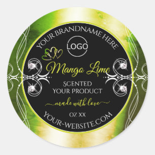 Etiquetas de produto verde shimmery Torres de logo