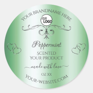 Etiquetas de produto verdes Logotipo de Ornamentad
