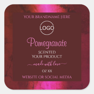 Etiquetas de produto vermelho-rosa-brilhante com l
