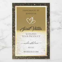 Etiquetas de produtos Douradas e coloridas para o