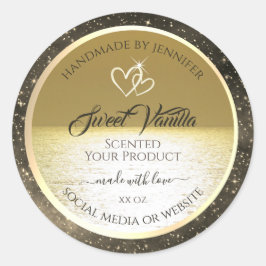 Etiquetas de produtos Douradas e coloridas para o