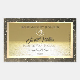 Etiquetas de produtos Douradas e coloridas para o