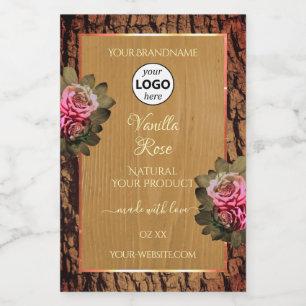 Etiquetas de Produtos Florais Logotipo de Casca de