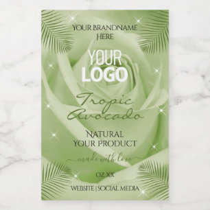 Etiquetas de Produtos Florais Logotipo de Folhas d