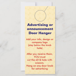 Etiquetas de promoção de DOOR HANGER de publicidad