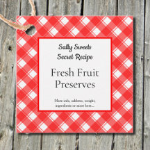 Etiquetas de recebimento de Xadrez vermelha e bran