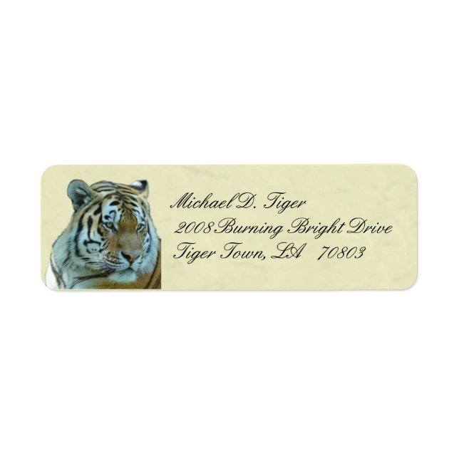 Etiquetas de Retorno de Tigre (Frente)
