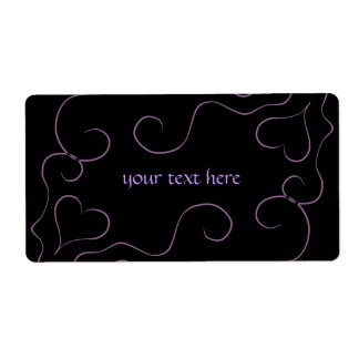 Etiquetas de romance preto e roxo para o seu texto