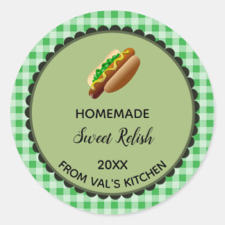 Etiquetas de Rótulo de Gingham Verde Editável