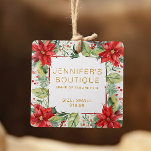 Etiquetas de Roupas Pequenos Negócios Floral Natal