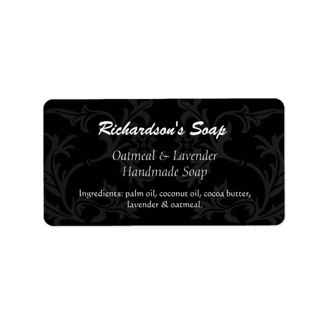 Etiquetas De Sabão Preto E Cinza Para As Damas De  (Frente)