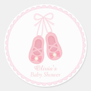 Etiquetas de Sapatos de Bailarina para Chá de Bebê