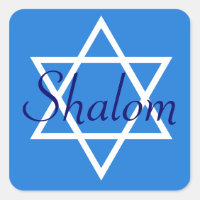 Etiquetas de Shalom ao Quadrado Azul