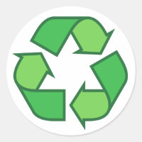 Etiquetas de símbolo de reciclagem verde