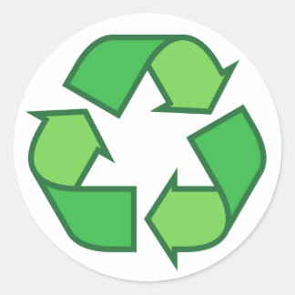 Etiquetas de símbolo de reciclagem verde