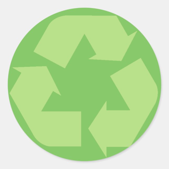 Etiquetas de Símbolo de Reciclar Verde (Frente)