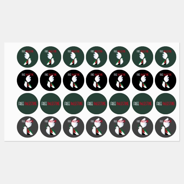 Etiquetas de Solidariedade da Palestina - Direitos (Folha)