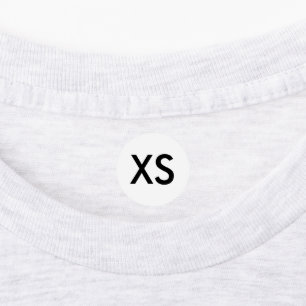 Etiquetas de tamanho XS pequeno para vestuário de 
