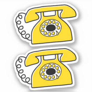 Etiquetas de telefone amarelo retrógradas
