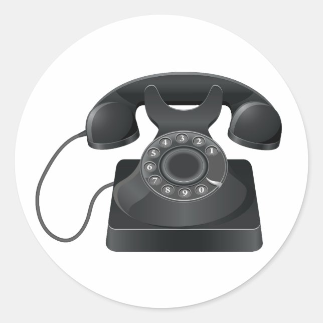 Etiquetas de Telefone Preto Antigo (Frente)