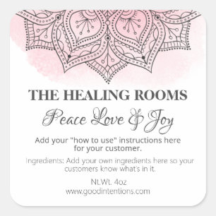 Etiquetas de Terapia Natural de Cores-de-Água Ros