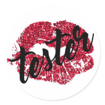 Etiquetas de testador de brilho vermelho