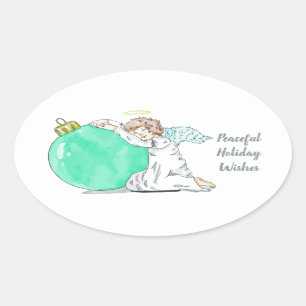 Etiquetas de texto personalizadas do Anjo de Natal