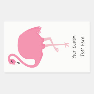 Etiquetas de texto personalizadas Flamingo rosa