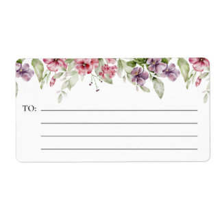 Etiquetas de Transporte de Borda Floral Rosa e Rox