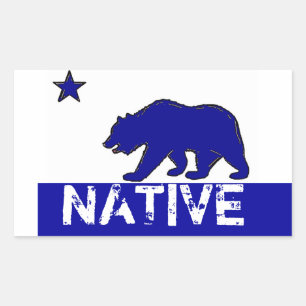 Etiquetas de urso nativo branco azul da Califórnia