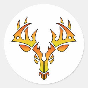 Etiquetas de veado tribal (fogo)