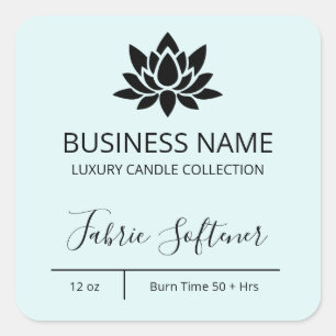 Etiquetas de Velas Azuis de Lotus Pastel Moderno e